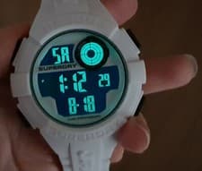 Image of New SUPERDRY Watch Mens Boys Digital White Luminous Silicone RRP£110 GENUINE(SD6