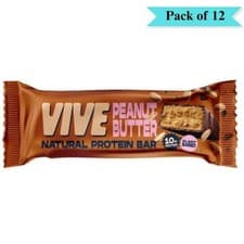 Image of Vive Peanut Butter Dark Chocolate Coated Protein Snack Bar (Pack 12 x 49g each)