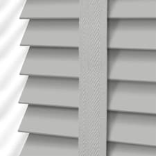 Image of White Faux Wood Venetian Blinds with Tapes - 50mm Slats Wooden Window Blind