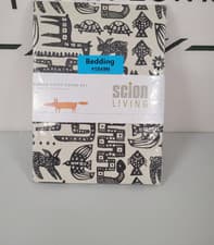 Image of Scion Twycross Single Duvet Cover Set Liquorice 100% Cotton