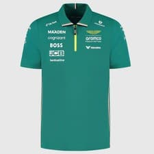 Image of Aston Martin F1 2025 Men’s Team Replica Polo Shirt – Official Licensed Gear