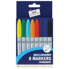 Image of Multi Coloured Permanent Markers - Bright Colours Writing Bullet Tip Crafts Pen