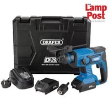 Image of Draper 00592 Rotary Hammer Drill 20V Brushless SDS+ 2 x 2.0Ah Battery & Charger