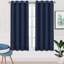 Image of TEKAMON Blackout Curtains 2 Panels Top Eyelet Solid Thermal Insulated Curtains