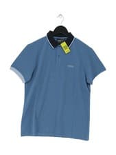 Image of Barbour Men's Polo M Blue 100% Cotton Basic New with tags