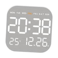 Image of Digital Wall Clock with Week Month Date Display for Bedroom Home Livingroom