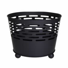 Image of Black Fire Bowl - Medium 45cm Outdoor Firepit for Garden and Patio - Fire Basket