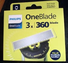 Image of Philips OneBlade 360 - 3 pack of replacement blades/cartridges. QP430/50.Genuine