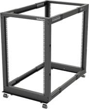Image of .Com 4-Post 18U Mobile Open Frame Server Rack, 19In Network Rack with Wheels, Ro
