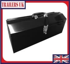 Image of Toolbox Steel Barn Style Top 19" x 6" x 6.5" Black Finish C/W Plastic Tray