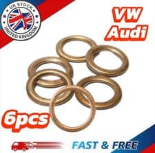 Image of 6x Febi Oil Pan Sump Plug Washer Gasket For VW AUDI N0138157 