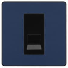 Image of BG Evolve Matt Blue Single Secondary Telephone Socket, Screw Terminal - Black