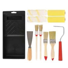 Image of Mini Paint Roller & Brush Set with Scraper and Tray -11 Pcs Small Decorating Kit