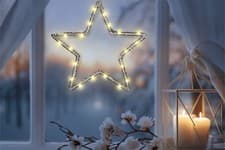 Image of Christmas Star LED 25cm hanging FREE POSTAGE and BATTERIES XMAS Holidays