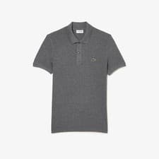 Image of Lacoste Men's Petit Pique Slim Fit Polo Shirt Eclipse Jaspe Grey PH4012 E8G 5/L