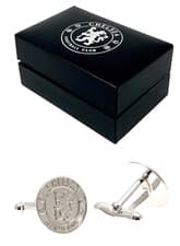 Image of CHELSEA FC STERLING SILVER 925 MENS EXECUTIVE CREST SHIRT CUFFLINKS CFC GIFT BOX