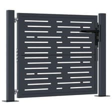 Image of Garden Gate Patio Gate Fence Gate Fence Anthracite Steel Square Design vidaXL