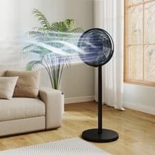 Image of Standing Pedestal Fan with Remote Control, 40cm Floor Fan for Bedroom, Black