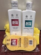 Image of AUTOGLYM SUPER RESIN POLISH 325 ML + Bumper Trim Gel + SPONGE + MicroFibre Cloth