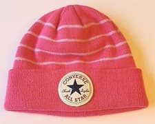 Image of NEW Girls Converse "Chuck Taylor All Star" Pink/White Beanie - Youth