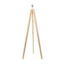 Image of Wooden Tripod Floor Lamp Base Free Standing Wood Lounge Light Grey / Natural
