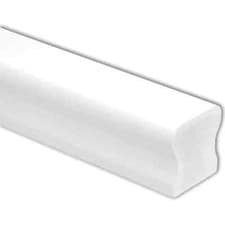 Image of WHITE PRIMED HR HANDRAIL WITH CHROME OCTAGONAL WALL BRACKET / CHROME HR END CAPS
