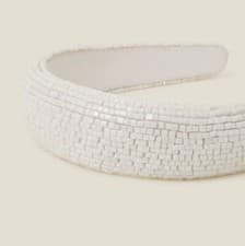 Image of Accessorize Ivory Beaded Bridal Style Alice Band Headband