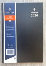 Image of 2026 Collins Desk Diary A5 Day Per Page Hardback Black Cover