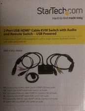 Image of Startech.Com 2 Port Usb Hdmi Cable Kvm Switch With Audio & Remote Switch. New!