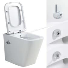 Image of Integrated Combine Bidet Toilet BTW Back to Wall Toilet with Bidet Square WC Pan