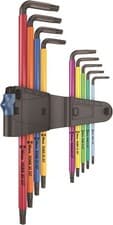 Image of WERA 9 Piece XL Long Arm Hold Function Torx Multi Colour HF 1 L Key Set, 024470