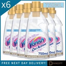 Image of 6 x VANISH OXI ACTION CRYSTAL WHITE GOLD GEL 750ML FABRIC WHITENER STAIN REMOVER