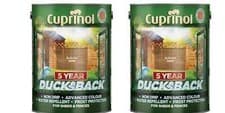 Image of Cuprinol 5 Year Ducksback Shed & Fence Treatment Autumn Gold 5L Pack of 2