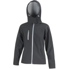 Image of Result Core Womens/Ladies Lite Hooded Full Zip Warm Softshel BC3252