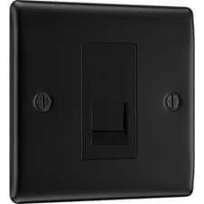 Image of BG Nexus Metal Matt Black Telephone Master Socket Single 1 Gang Flat Plate