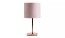 Image of Argos Home Satin Stick Table Lamp - Rose Gold & Blush Pink