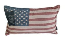 Image of Lauren Ralph Lauren Indoor Outdoor American USA Flag Throw Pillow 14x22” New