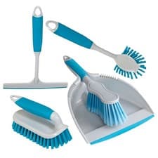 Image of Charles Bentley 'Brights' Kitchen Bundle Dustpan & Brush Washing Up Blue