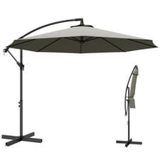 Image of Outsunny 3(m) Banana Parasol Cantilever Umbrella Garden