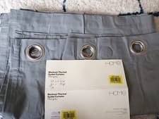 Image of Argos Blackout Thermal eyelet curtains pair 44 x 54 inch unused Grey