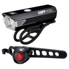 Image of Cateye Ampp 100 & ORB Rechargeable Front & Rear Bike Light Set