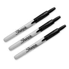 Image of Sharpie Retractable Marker Pen Black In A Pack Of 3