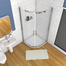 Image of Quadrant Shower Enclosure Walk In Glass Cubicle Door and Tray Plinth 760,800,900