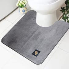 Image of Non Slip Pedestal Bath Mats Bathroom Rug Water Absorbent Toilet Pedestal Mat