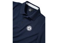 Image of Classic Men's Polo Shirt ori Mercedes Benz Badge Historical Star Navy Blue