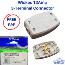 Image of WICKES 13Amp 3 Terminal Inline Wire Connector Terminal Block 13A Flex Repair NEW