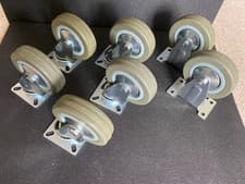 Image of Draper Swivel Plate Fixing Rubber Castor wheel 100mm Diameter & Fixed JOB LOT x7