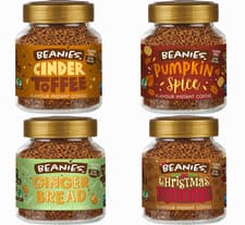 Image of Beanies Instant Coffee Winter Variety-Pumpkin, Cinder, Gingerbread, Xmas Pudding