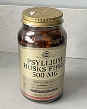 Image of Solgar Psyllium Husks Fibre 500mg ~ 200 Vegetable Capsules Vegan New Sealed