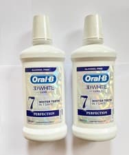 Image of 2 x Oral-B 3D White Luxe Perfection Clean Mint Mouthwash Alcohol Free 500ml